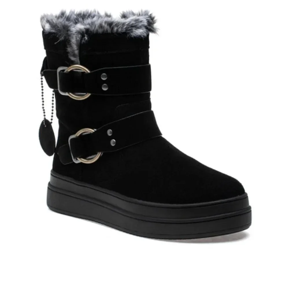 J/Slides Women's NELLY Black Waterproof Suede. Sz: 7.5